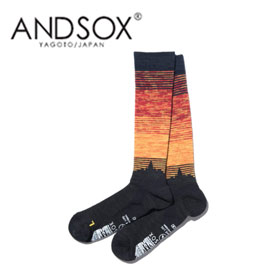 完売 ANDSOX アンドソックス SUPPORT PILE LONG HINOIRI 靴下 スノーボード MADE IN JAPAN