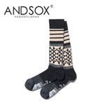 完売 ANDSOX アンドソックス SUPPORT PILE LONG NATIVE BLACK 靴下 スノーボード MADE IN JAPAN