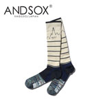 完売 ANDSOX アンドソックス SUPPORT PILE LONG WHITE MT 靴下 スノーボード MADE IN JAPAN